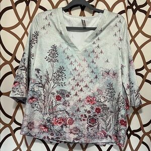 Floral Print Women's Top - Multicolor